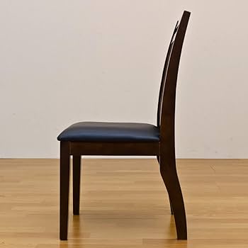 Amazon｜ファミーユダイニングチェアー2脚入 ダークブラウン PVC